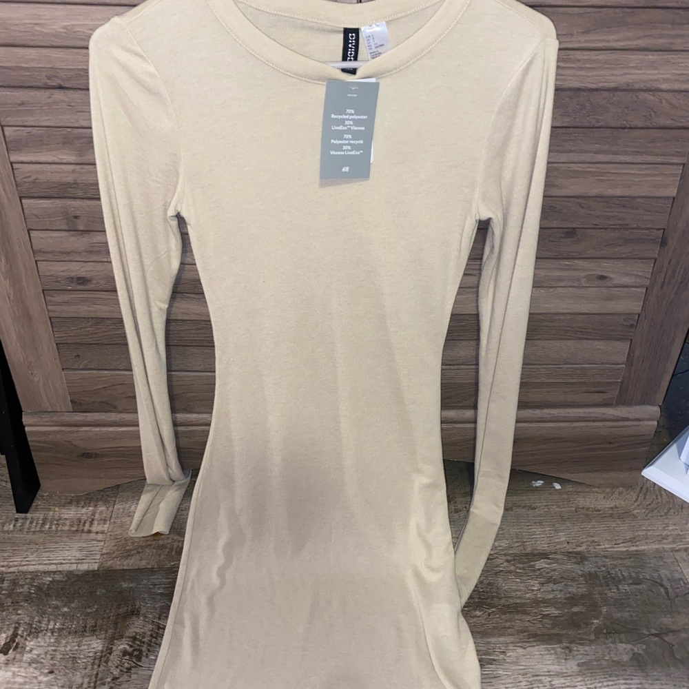 Divided Beige Long Sleeve Dress